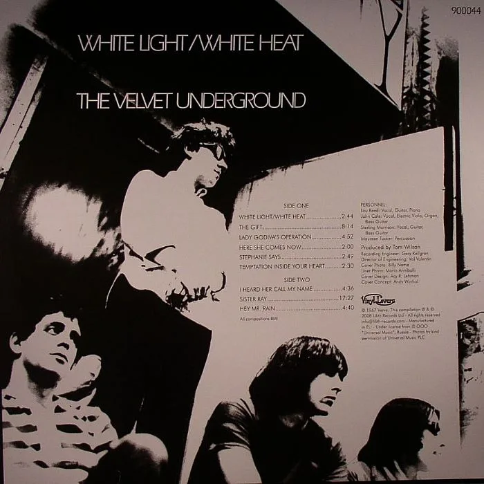 Обратная сторона обложки — The VELVET UNDERGROUND — White Light / White Heat