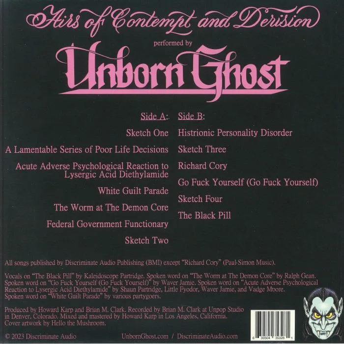 Back cover — UNBORN GHOST — Airs Of Contempt & Derision
