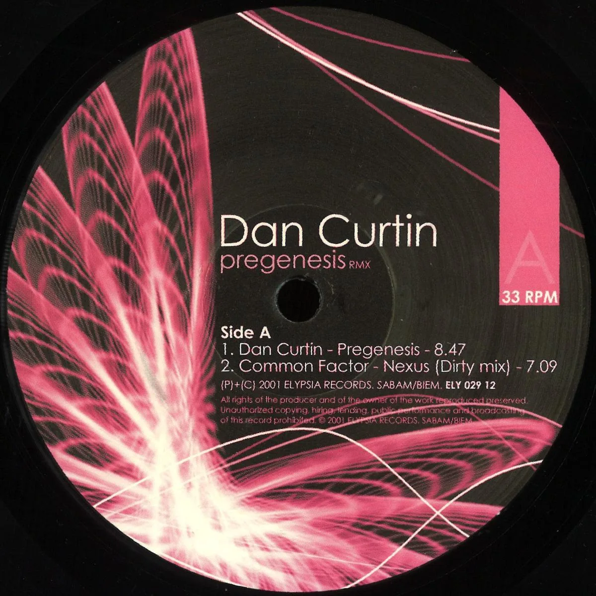 Лицевая сторона обложки — Dan Curtin — Pregenesis Remixes