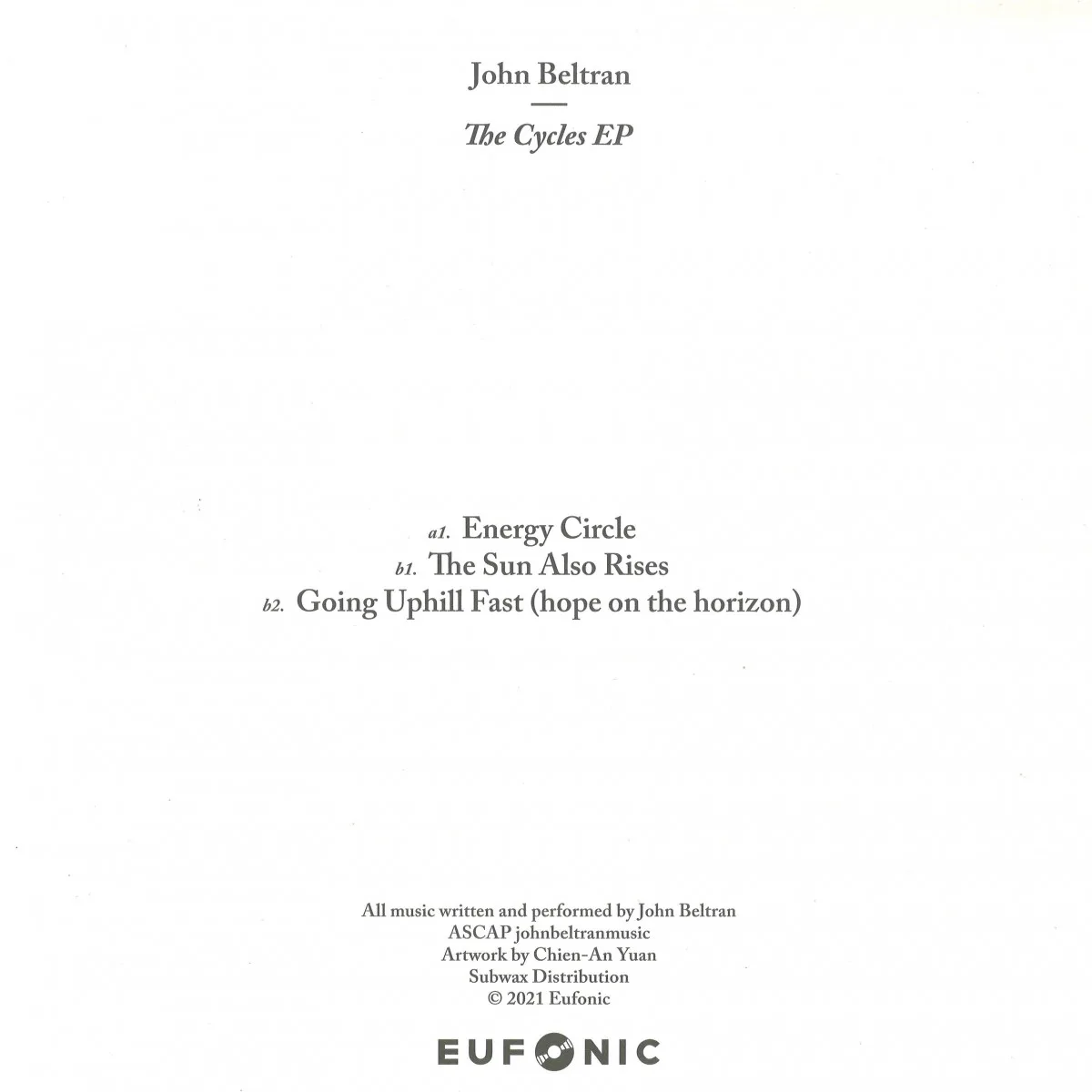 Back cover — John Beltran — The Cycles EP