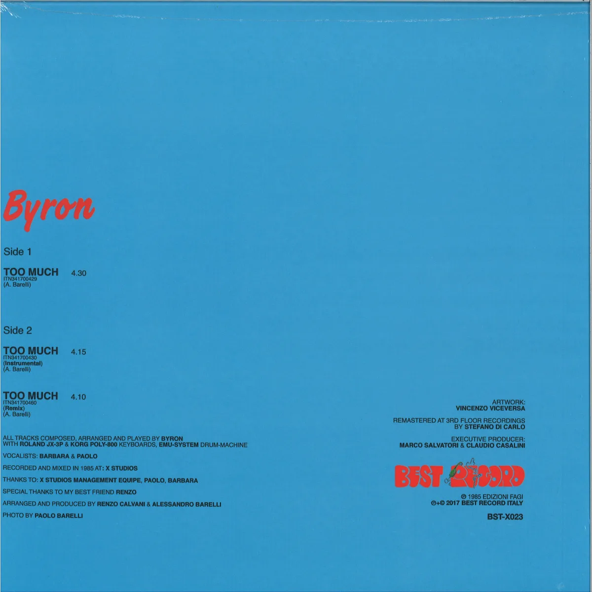Back cover — Byron — Too Much