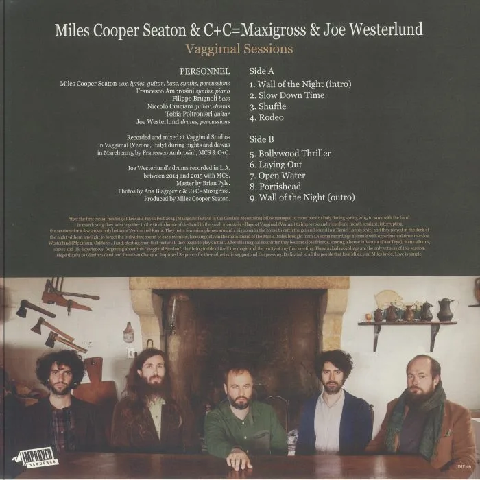 Back cover — Miles COOPER SEATON / C PLUS C EQUALS MAXIGROSS / JOE WESTERLUND — Vaggimal Sessions