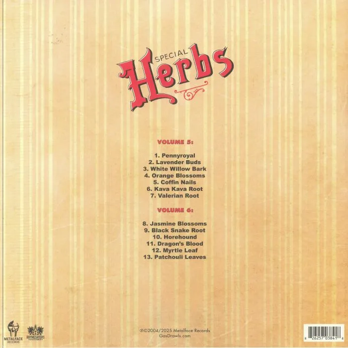 Обратная сторона обложки — MF DOOM — Metal Fingers Presents: Special Herbs Vol 5 & 6