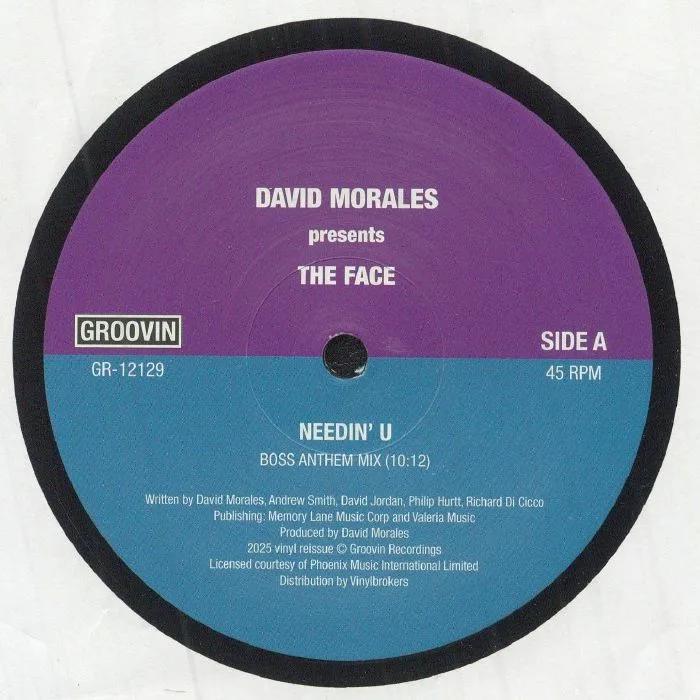 Лицевая сторона обложки — David MORALES — Needin' U (reissue)