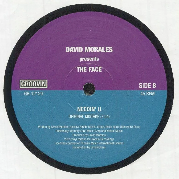 Обратная сторона обложки — David MORALES — Needin' U (reissue)