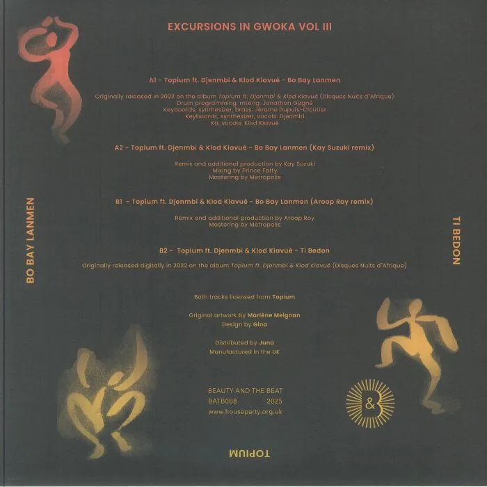 Back cover — TOPIUM feat DJENMBI & KLOD KIAVUE — Excursions In Gwoka Vol 3 (feat Kay Suzuki, Aroop Roy remixes)