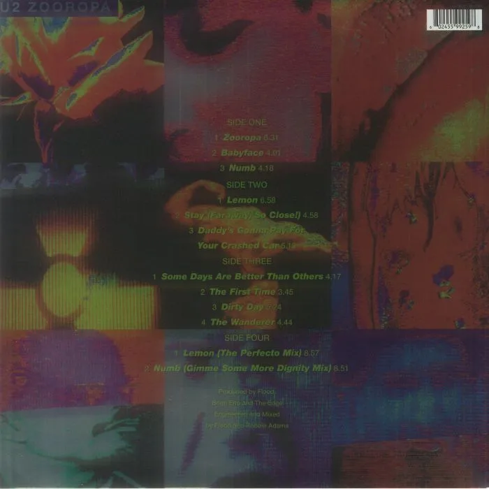 Обратная сторона обложки — U2 — Zooropa (30th Anniversary Deluxe Edition)