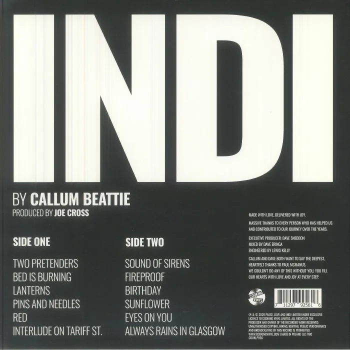 Back cover — Callum BEATTIE — INDI
