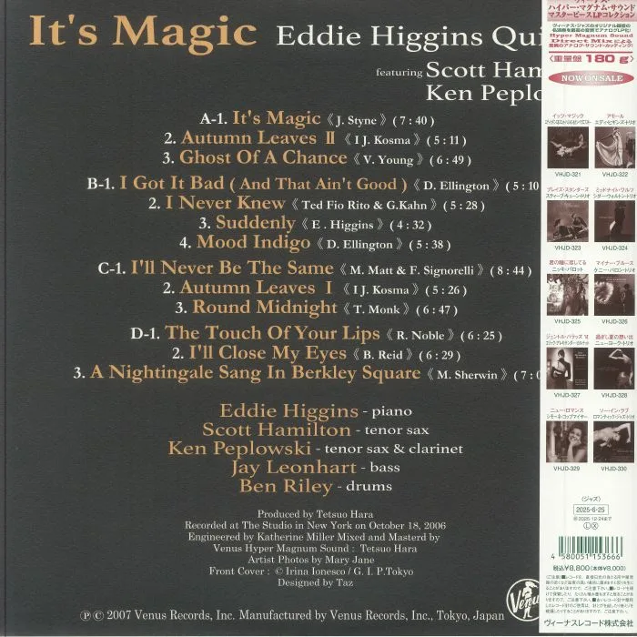 Back cover — EDDIE HIGGINS QUINTET feat SCOTT HAMILTON / KEN PEPLOWSKI — It's Magic