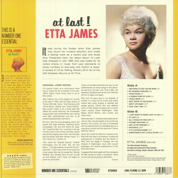Обратная сторона обложки — Etta JAMES — At Last