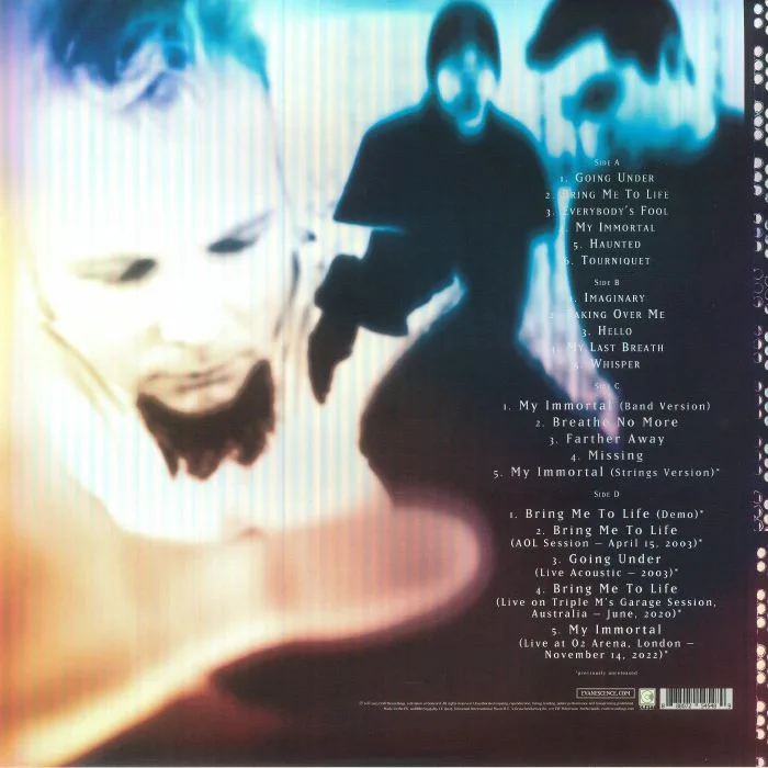 Back cover — EVANESCENCE — Fallen (20th Anniversary Edition)
