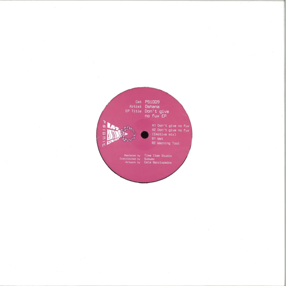 Back cover — Oshana — Don't Give No Fux EP