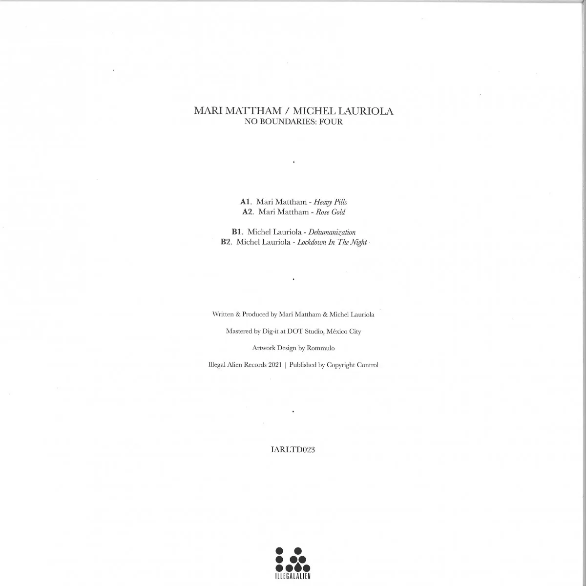 Обратная сторона обложки — Mari Mattham / Michel Lauriola — No Boundaries: Four