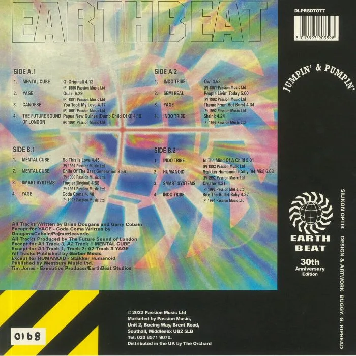 Обратная сторона обложки — VARIOUS aka THE FUTURE SOUND OF LONDON — Earthbeat (30th Anniversary Edition) (Record Store Day RSD 2022)