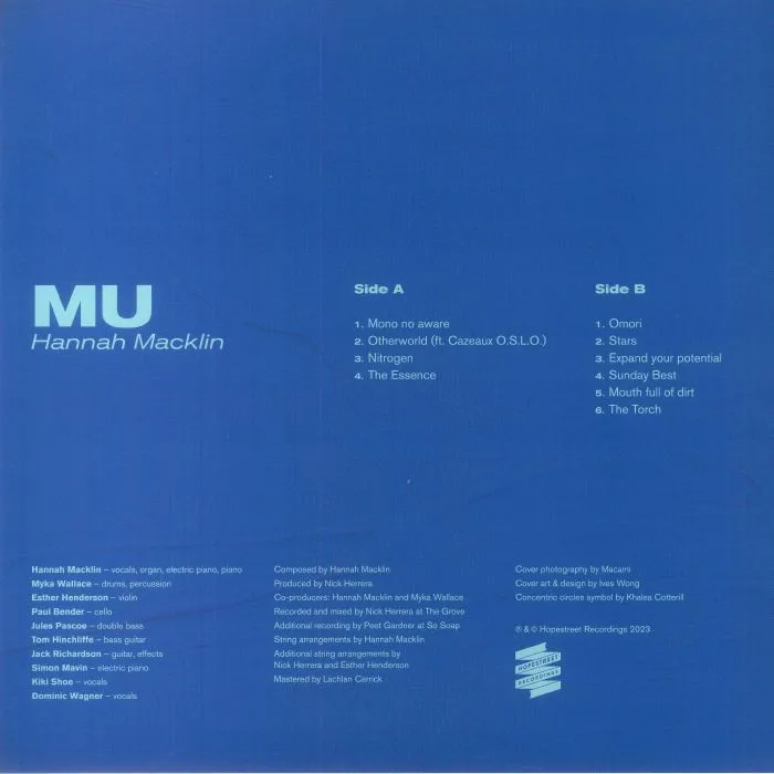 Back cover — Hannah MACKLIN — Mu