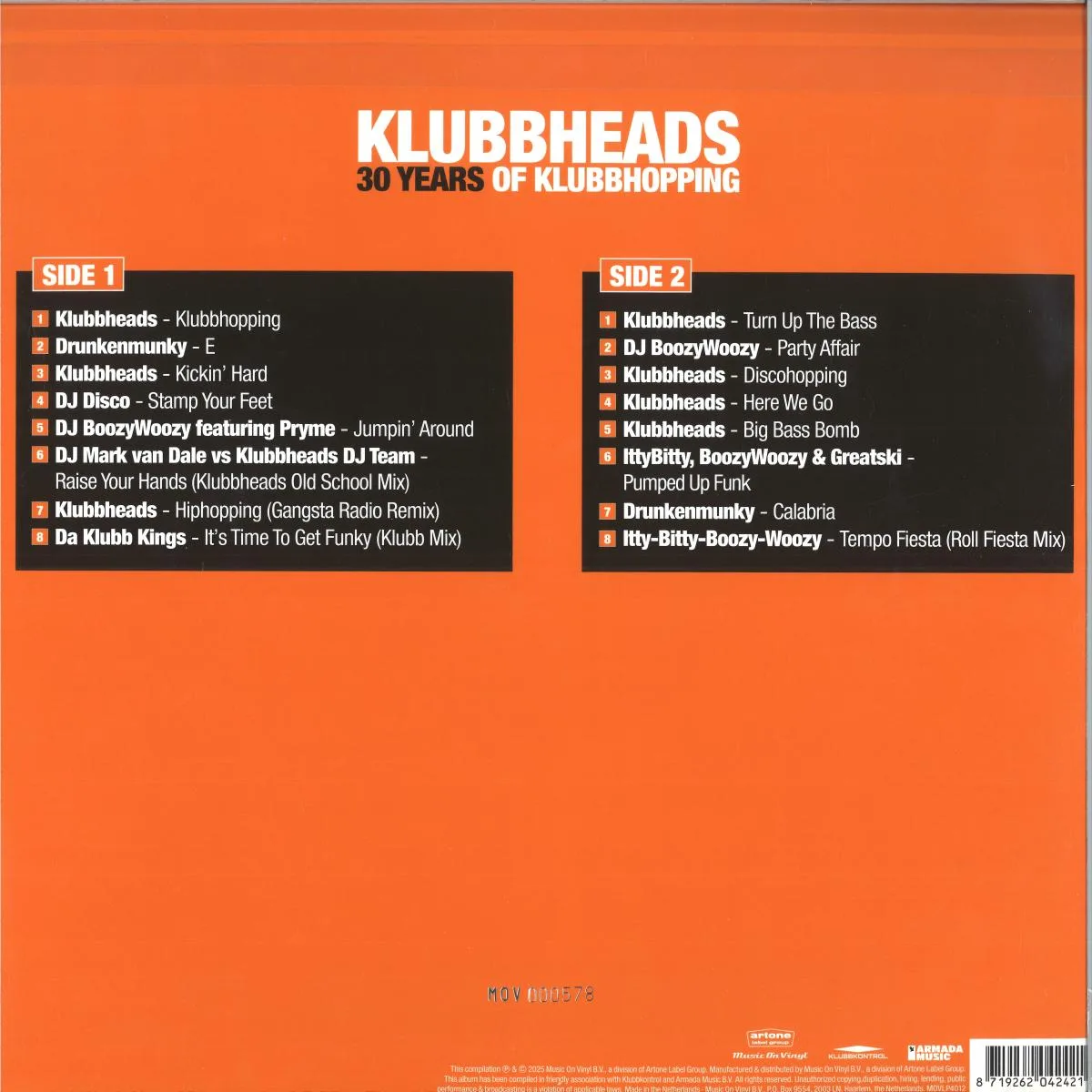 Обратная сторона обложки — Klubbheads — 30 Years Of Klubbhopping LP