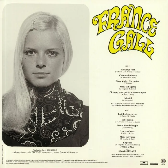 Обратная сторона обложки — France GALL — 1968 (reissue)