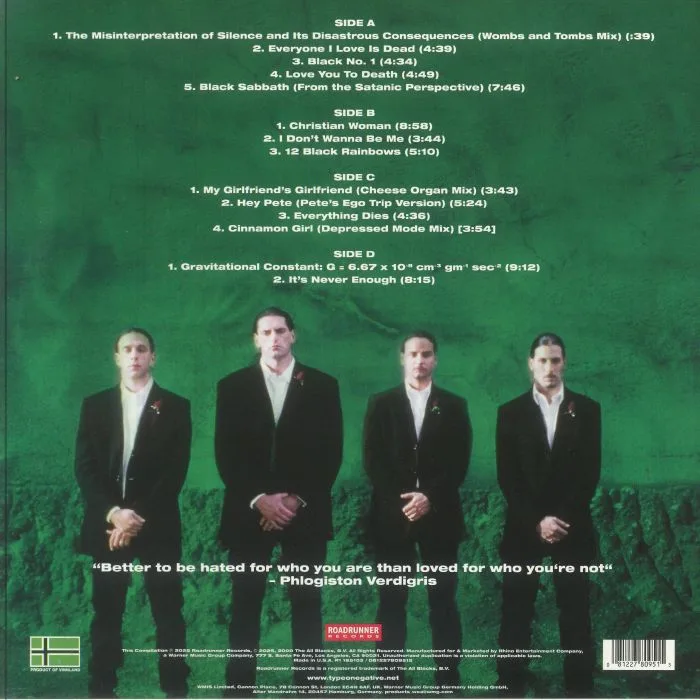 Back cover — TYPE O NEGATIVE — The Least Worst Of (Rocktober 2025)