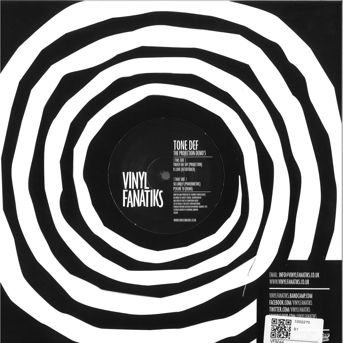 Back cover — Tone Def — Projection Demo’s EP