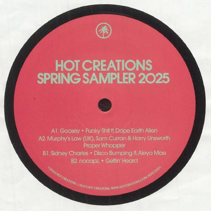 Back cover — GOOSEY / MURPHY'S LAW / SAM CURRAN / HARRY UNSWORTH / SIDNEY CHARLES / NOCAPZ — Hot Creations Spring Sampler 2025