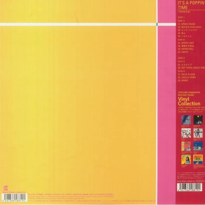 Back cover — Tatsuro YAMASHITA — It's A Popping Time (reissue)
