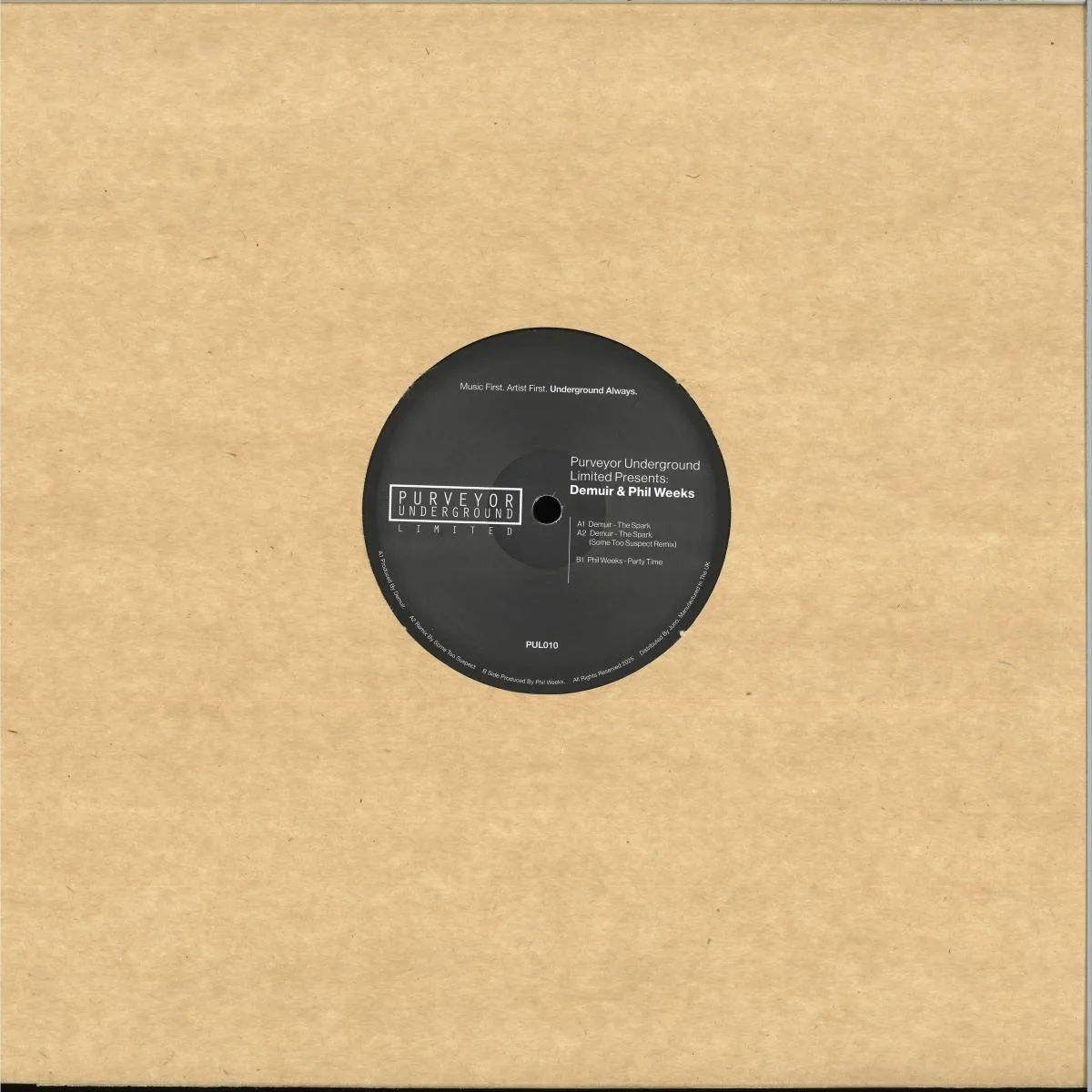 Обратная сторона обложки — Demuir / Phil Weeks — Purveyor Underground Limited Presents: Demuir & Phil Weeks