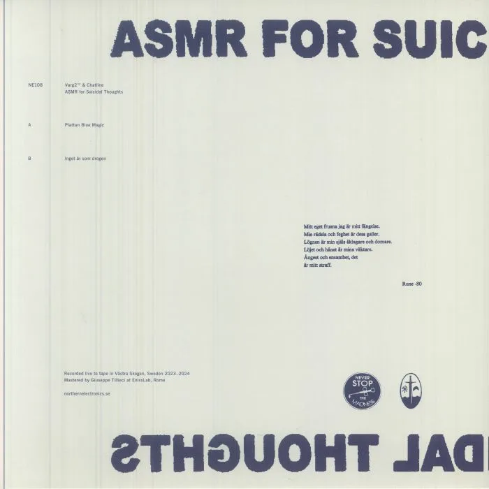 Back cover — VARG2 / CHATLINE — ASMR For Suicidal Thoughts