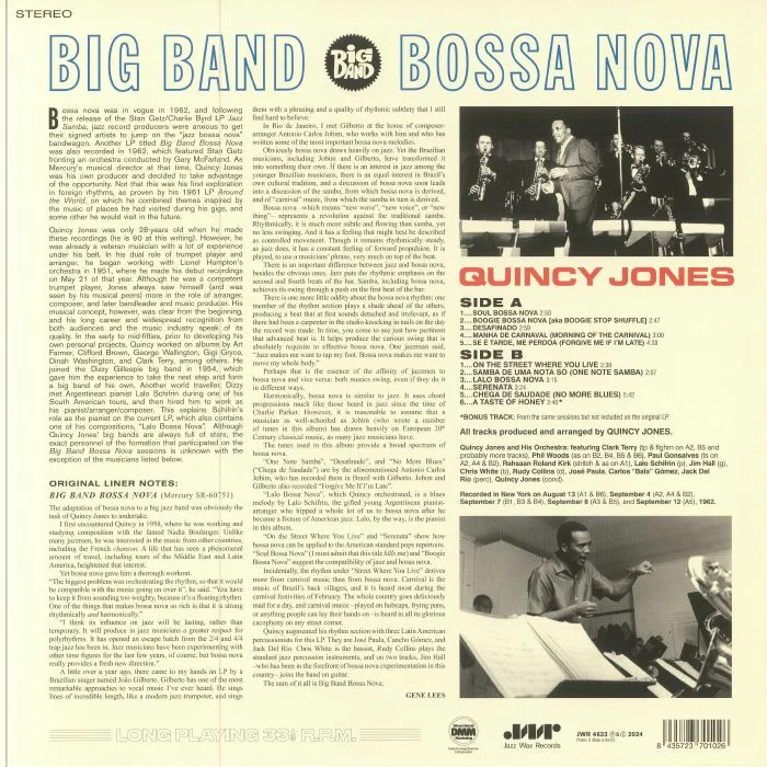 Обратная сторона обложки — Quincy JONES — Big Band Bossa Nova (reissue)