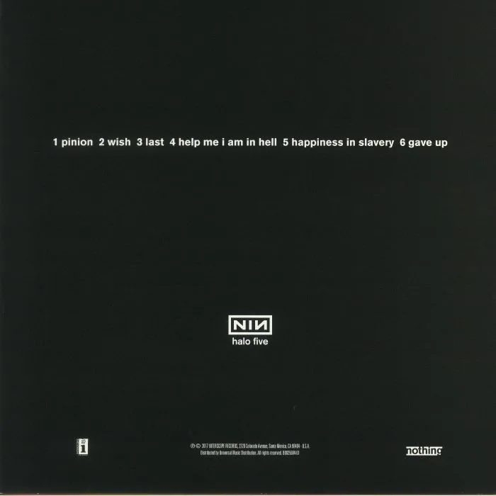 Back cover — NINE INCH NAILS — Broken (reissue)