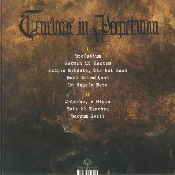 Back cover — TENEBRAE IN PERPETUUM — Vacuum Coeli