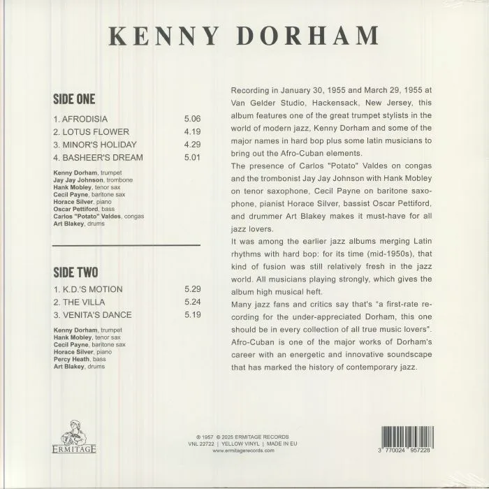 Обратная сторона обложки — Kenny DORHAM — Afro Cuban (reissue)