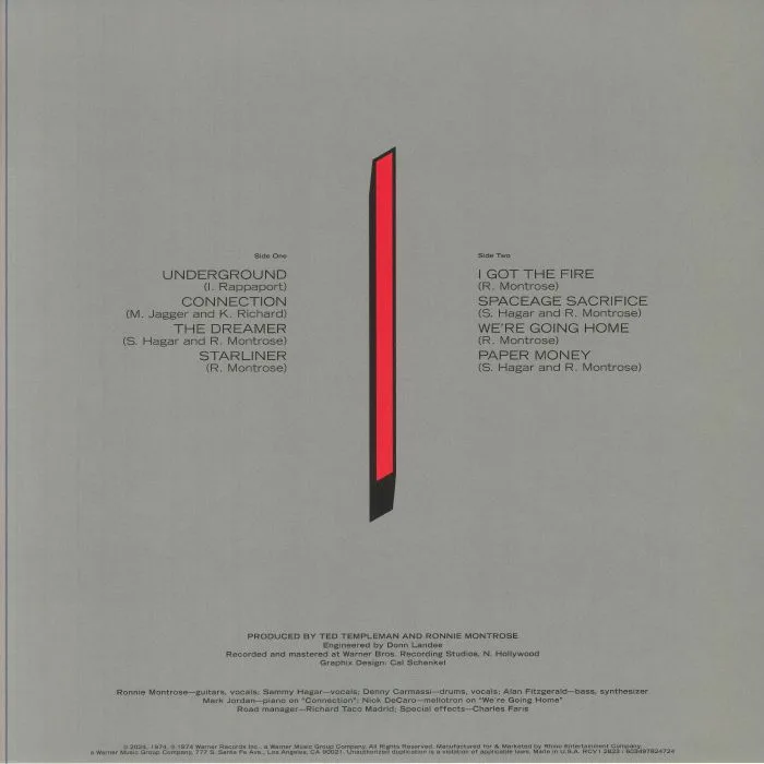 Back cover — MONTROSE — Paper Money (50th Anniversary Edition)