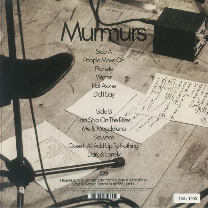 Back cover — BUTLER BLAKE & GRANT — Murmurs