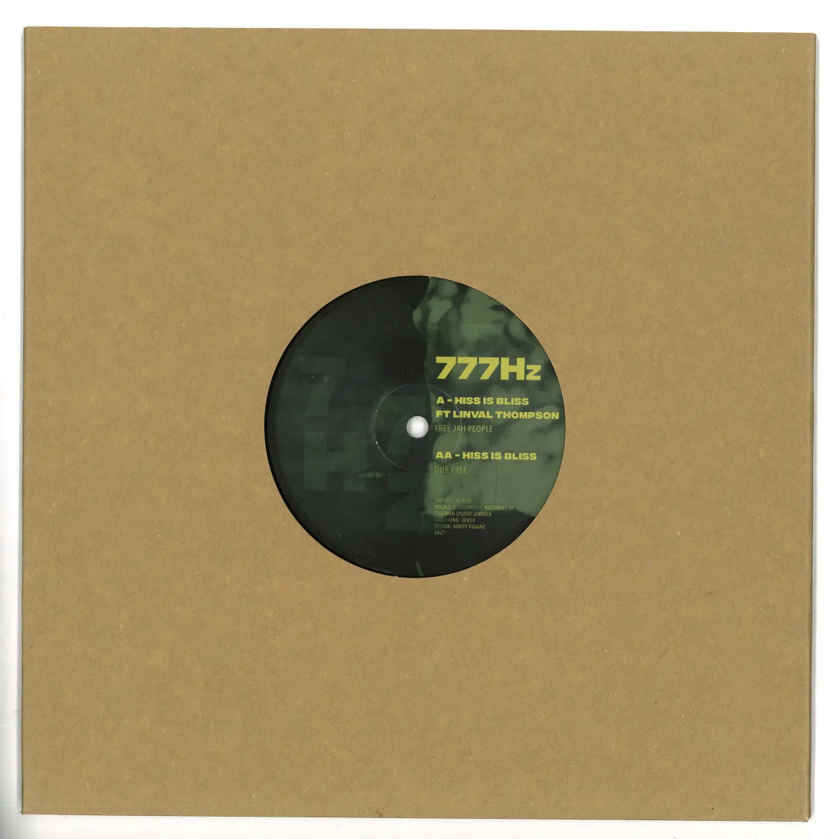 Back cover — Hiss is Bliss ft Linval Thompson — Free Jah People / Dub Free