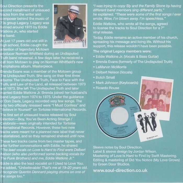 Back cover — Eddie WATKINS Jr / LEGACY — Love Is Hard To Find