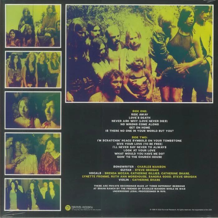 Обратная сторона обложки — The MANSON FAMILY — The Manson Family Sings The Songs Of Charles Manson (reissue)