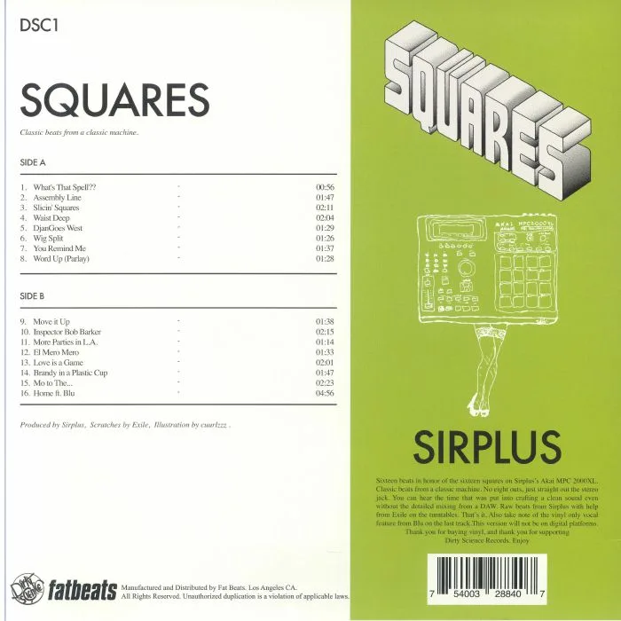 Обратная сторона обложки — SIRPLUS — Squares