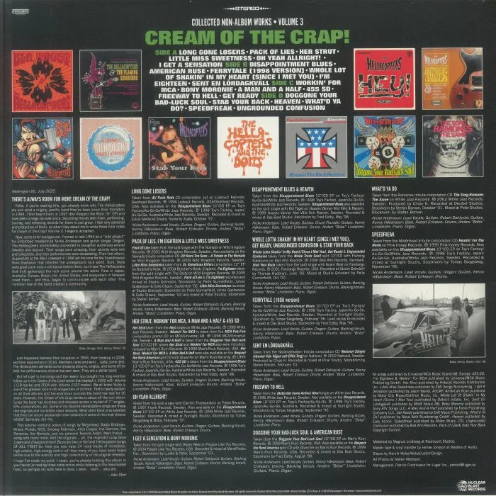 Back cover — The HELLACOPTERS — Cream Of The Crap! Collected Non Album Works Volume 3