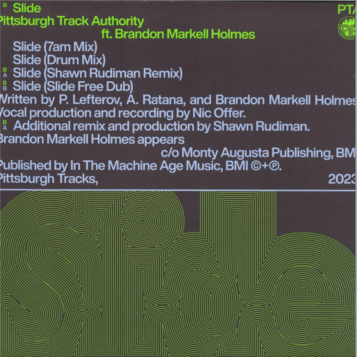 Back cover — Pittsburgh Track Authorityft.Brandon Markell Holmes — Slide