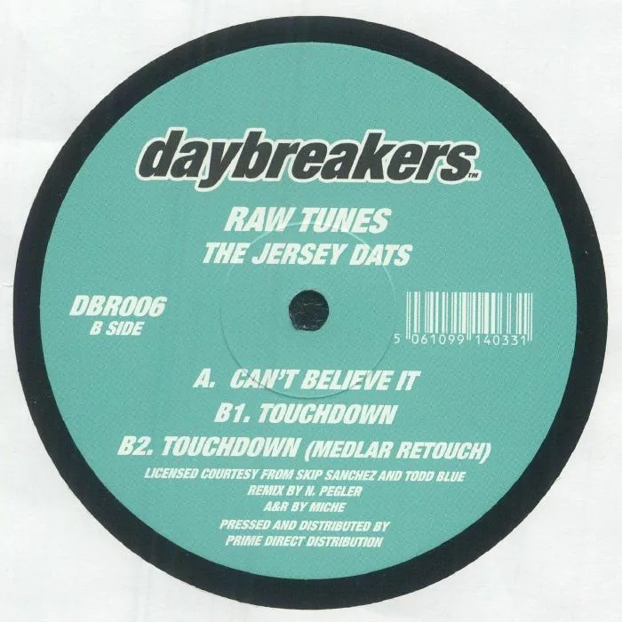 Back cover — RAW TUNES — The Jersey DATs