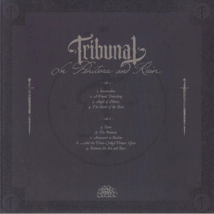 Back cover — TRIBUNAL — In Penitence & Ruin