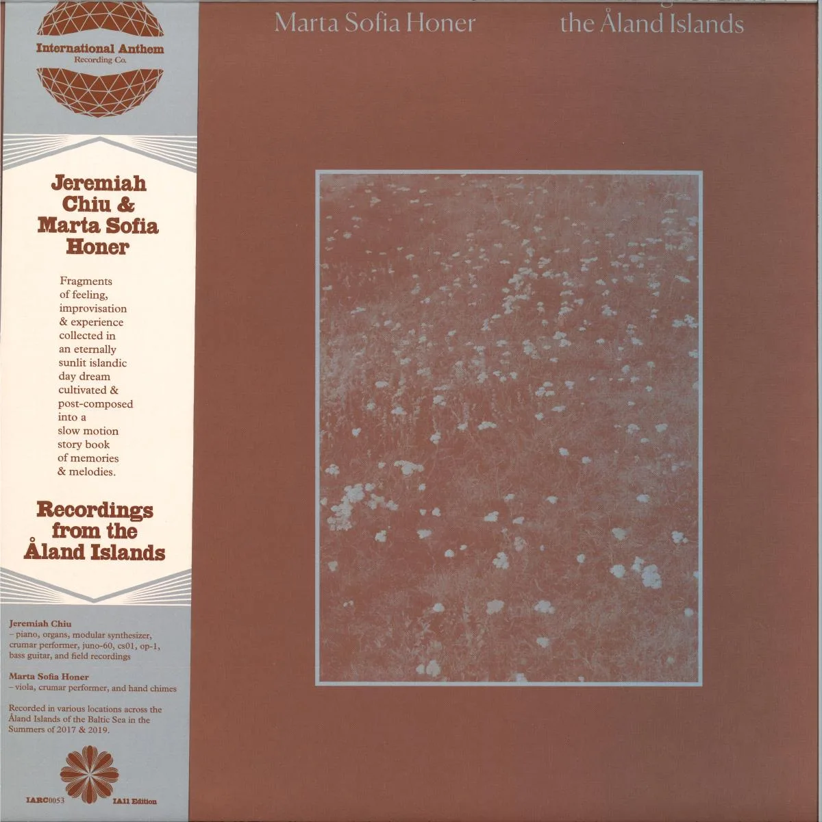 Jeremiah Chiu & Marta Sofia Honer — Recordings From The Åland Islands (IA11 Edition) LP