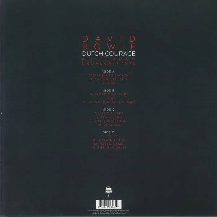 Back cover — David BOWIE — Dutch Courage: Rotterdam Broadcast 1979