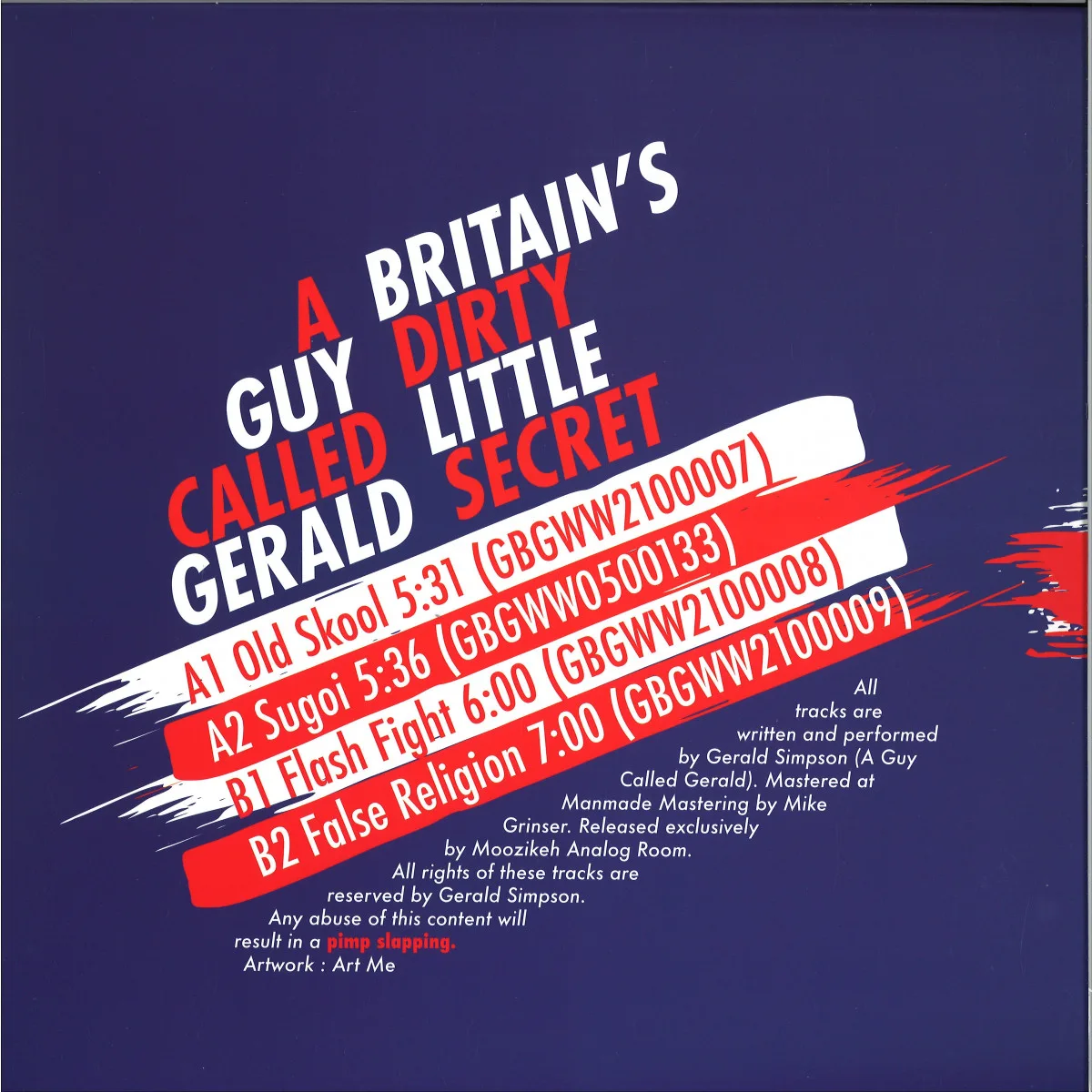 Back cover — A Guy Called Gerald — Britain's Dirty Little Secret