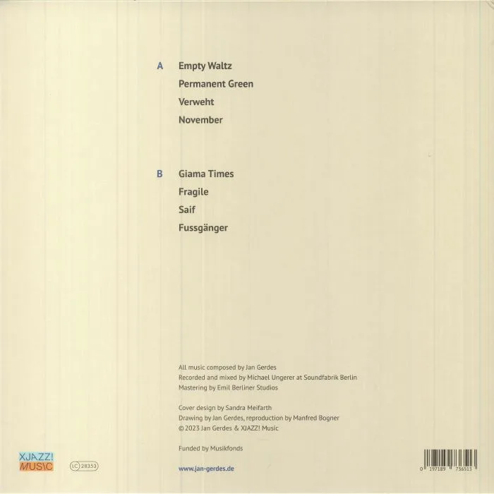 Back cover — Jan GERDES — Songs & Improvisations