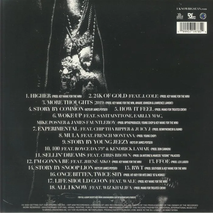 Обратная сторона обложки — BIG SEAN — Detroit (Record Store Day RSD 2026)