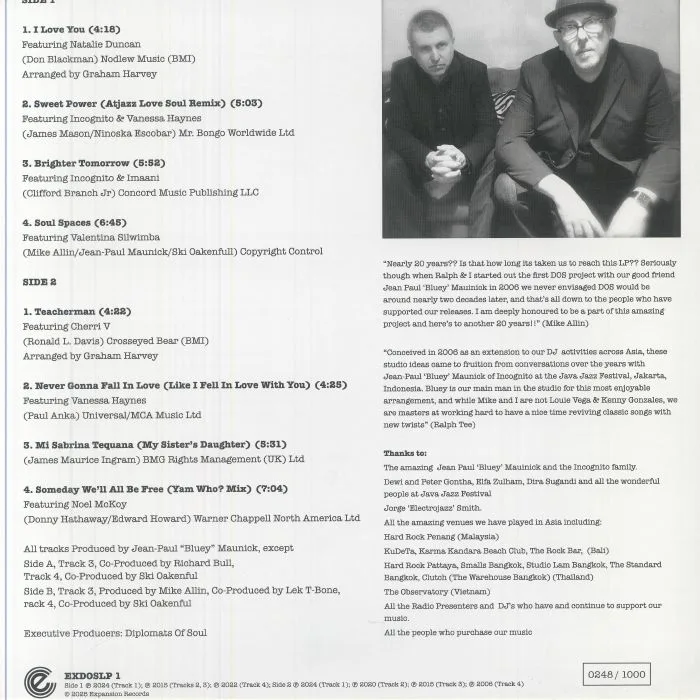Back cover — DIPLOMATS OF SOUL — Soul Spaces (Record Store Day RSD 2025)