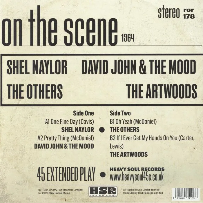 Back cover — Shel NAYLOR / DAVID JOHN / THE MOOD / THE OTHERS / THE ARTWOODS — On The Scene 1964
