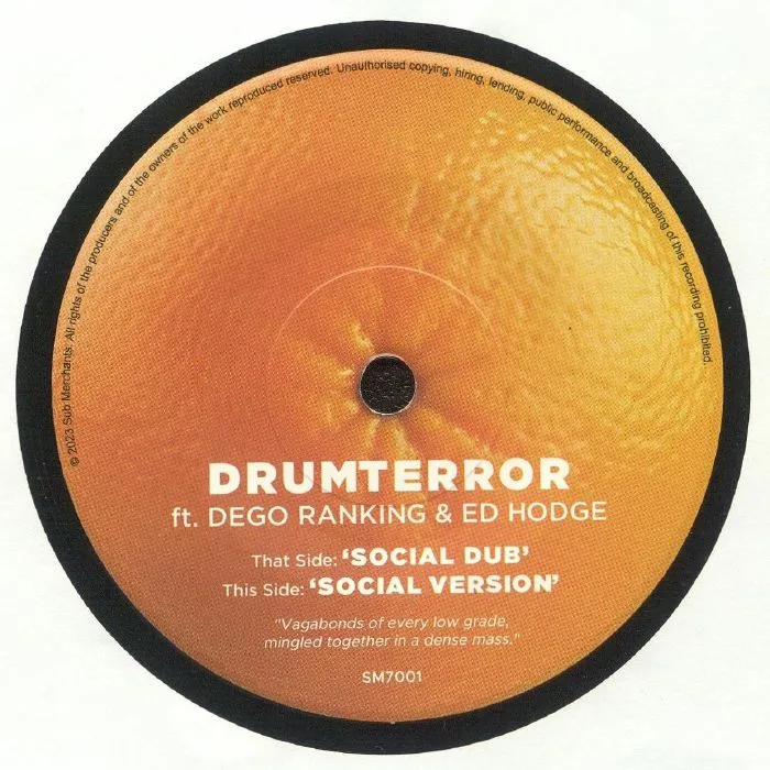 Back cover — DRUMTERROR feat DEGO RANKING & ED HODGE — Social Dub