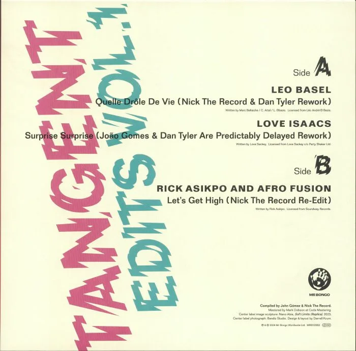 Обратная сторона обложки — John GOMEZ / NICK THE RECORD / LEO BASEL / LOVE ISAACS / RICK ASIKPO / AFRO FUSION — Tangent Edits Vol 1